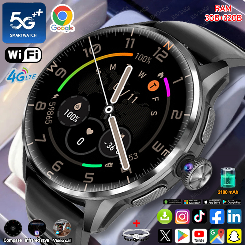 Seaweed Snack - 5G/4G Smartwatch mit vollständigem Netzwerk, 1,60